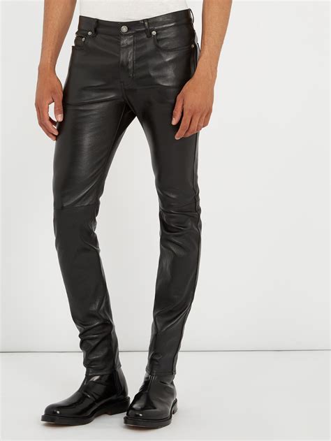 ysl leather pants men|saint laurent denim pants.